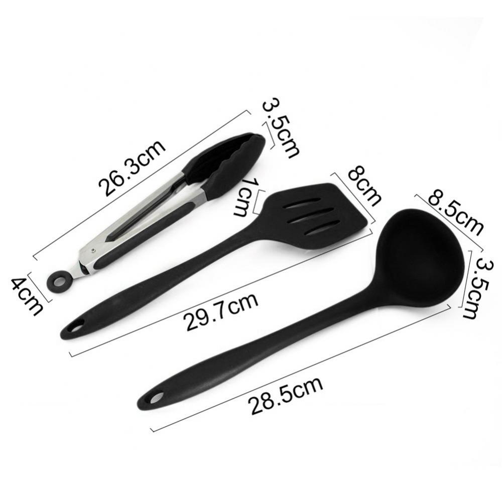 Silicone Kitchen Utensils Black Cooking Tools