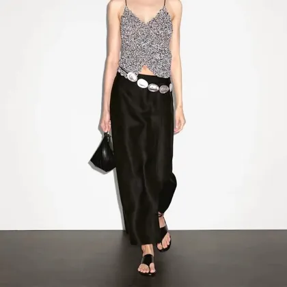 Women's elegant and versatile urban high-class pants skirt