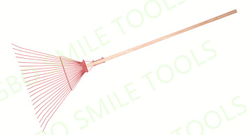 Factory supply gardening tools wholesale wood handle garden deciduous rake flat lawn rake