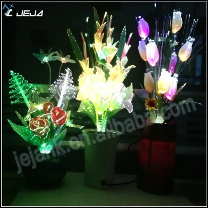 Fibre Optic White Lilies 50cm, fiber optic flower