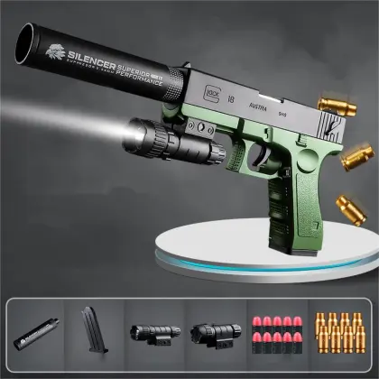 Soft Bullet Manual Loading Toy Gun with Glock Pistol Shell Ejection Simulation