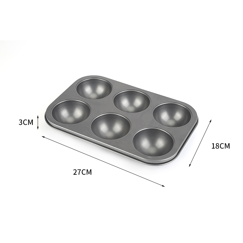 6-cavity carbon steel semicircle muffin pan-gray01