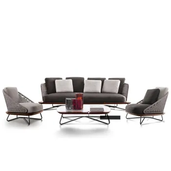 Aluminum Rattan Garden Sofa Set for Outdoor Patios