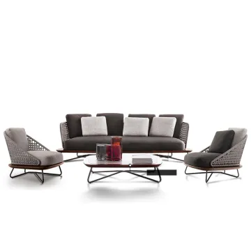 Aluminum Rattan Garden Sofa Set for Outdoor Patios