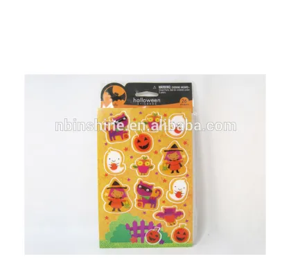 2015 halloween translucent foam puffy bubble sticker , high quality decorative 3d PVC foam sticker
