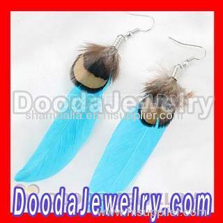 2011 Fashion Cyan And Grizzly Feather Earrings Forever 21 Alloy Fishhook 