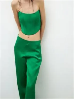 Tencel Strapless Pants Two-Piece Set
