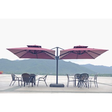 Outdoor double-headed Roman umbrella