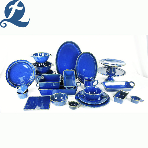 Дизайнерская посуда Food Grade Pure Blue Elliptical Disk