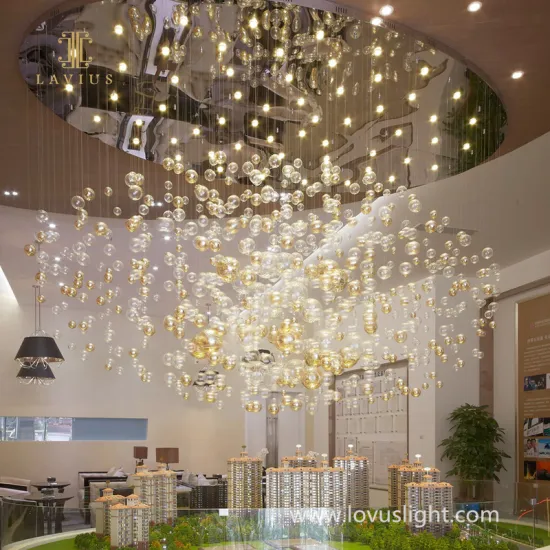 Golden large popular chandelier hotel lobby chandelier hotel led ceiling popular chandelier