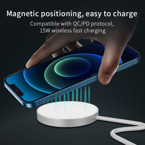 Sliver light Mobile phone Magnetic suction wireless charging