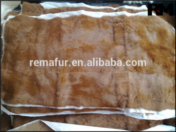 Natural color rabbit fur skin blankets for garment