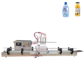 Automatic Desktop Large Capacity 4 Nozzle Liquid Filling Machine for Coconut Water, Beverages, Oils, and Cleaning Agents