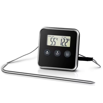 Kitchen Cooking Accessories: Wired Support Standing Barbecue Thermometer with Backlight for Oven, Grill, and Smoker