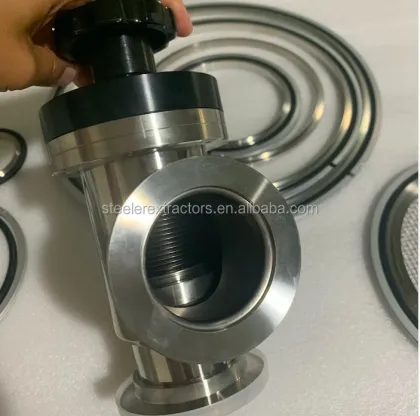 KF/CF Stainless Steel High Vacuum Angle Valve Flapper Valve