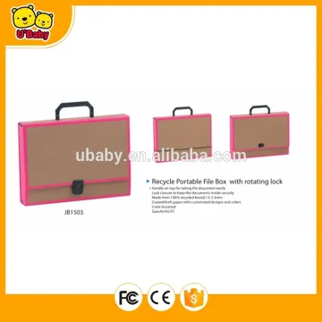 Recyle Portable File Box with rotating lock JB1503