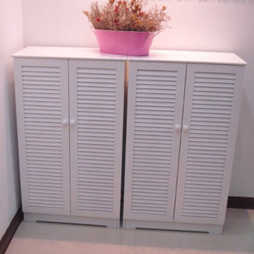 Wooden Shoe Cabinet, Available in White Color