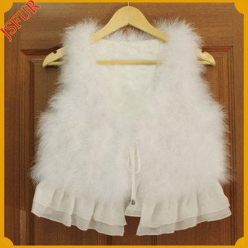 Muslin Lap In Vest Turkey Feather Genuine Fur Vest