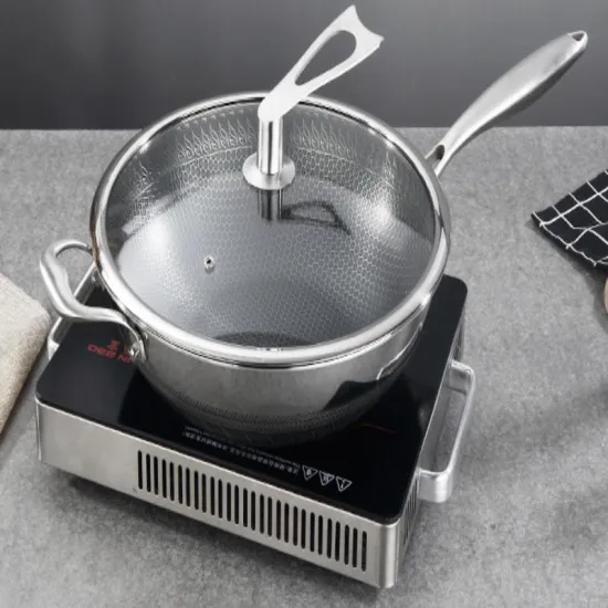 New Full-screen 304 Stainless Steel Non-stick Pan