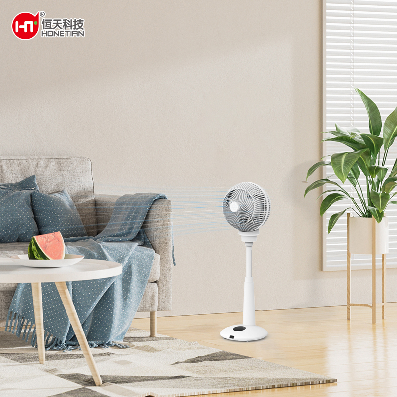 HONETIAN spiral grill auto oscillation night light LED display 12 speeds 4 modes 12 timer 6 inches DC circulator stand fan