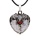 Clear Crystal Heart Antique Silver Double Dragon Stone Pendant (32x42mm) Necklace 45cm Black Cord