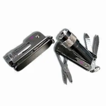 Utility Knives, Composed of Bottle Opener, Knife, Saw, Scissors and Torch