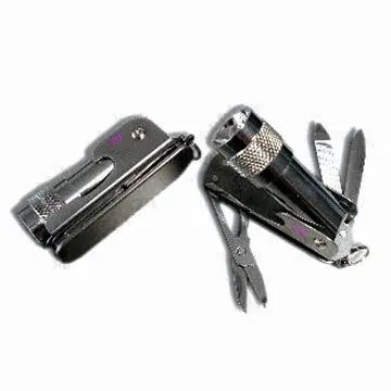 Utility Knives, Composed of Bottle Opener, Knife, Saw, Scissors and Torch