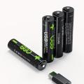 Batterie au lithium rechargeable micro USB AAA