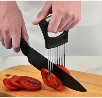 Onion Slicer and Fruit Vegetable Slicing Tool - Stainless Steel Kitchen Aid