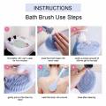 Silicone Double Side Bath Body Brush Long Handle Back Brushes Rub Massage Shower Cleaning Remove Exfoliating Bathroom Wash Brush
