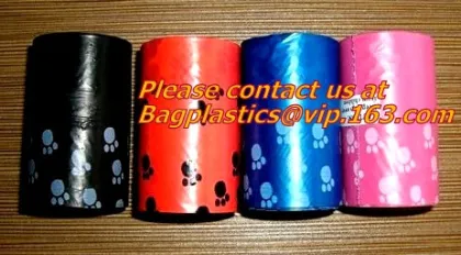 Vest Type Dog Poo Bags Large Unscented Poop Bags, Printed Pet Dog bags, Cat Poo Waste Bags Scoop, Doggy Poop Bag