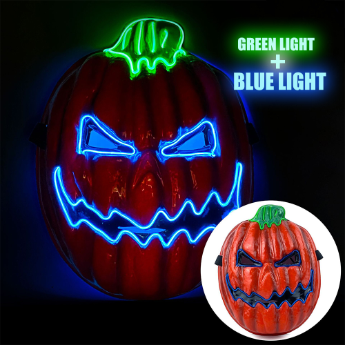 Máscara facial aterradora y brillante de Jack O Lantern