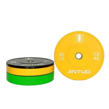 High quality rubber bumper 45 lb barbell standard gym weight plate set
