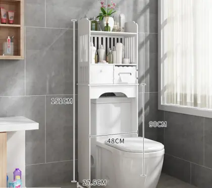 Washroom Furniture Wooden Toilet Bathroom Shelf