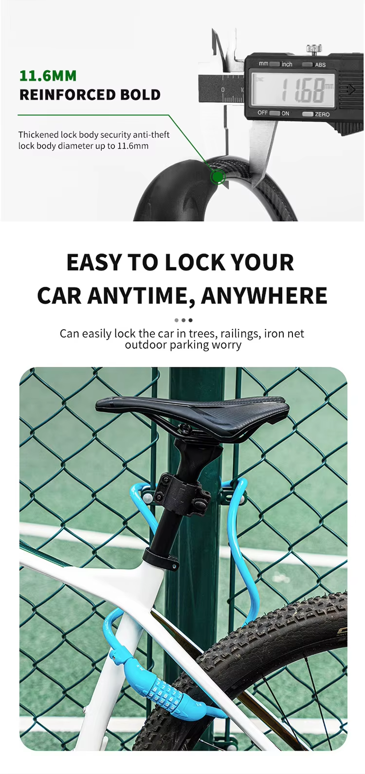 3 bike cable lock