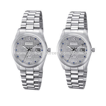 Fashion 5ATM Waterproof Stainless Steel Watch with Miyota 2115 Movt, Silver Color