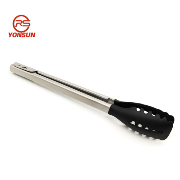 2023 13-inch Stainless Steel Handle Heat-Resistant Silicone Food Tongs for Serving