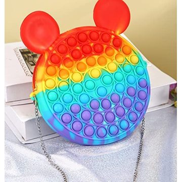 Pop Shoulder Bag Rainbow Push Fidget Toy Bag