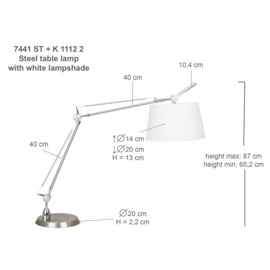 Adjustable table lamp for bedroom