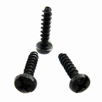 Cross Slotted Tapping Screws, Black Zinc Plating, RoHS Directive-compliant