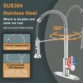 Brushed Nickel Kitchen Faucets with Pull Down Sprayer,Commercial Single Handle Pull Out Stainless Steel Spring