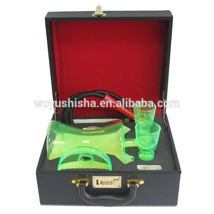 All glass sheesha pipes smoking glass pot nargile shisha hookah with suitcase