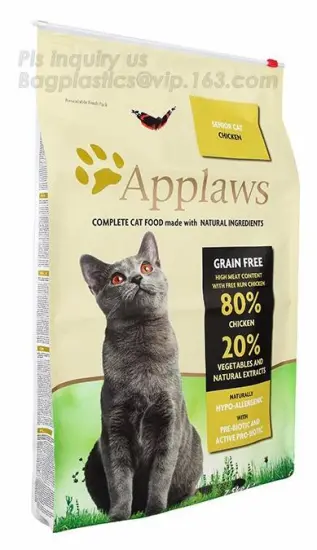 box bottom eight side sealed square bottom pet treats food packaging package slider zipper bag manufacture, Top Slider Ziplock P