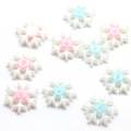 Verschiedene 22MM Glitter Schneeflocke Perlen Flatback Harz Weihnachten Schneeflocken Cabochons DIY Haarschleifen Handwerk Ornamente Dekoration