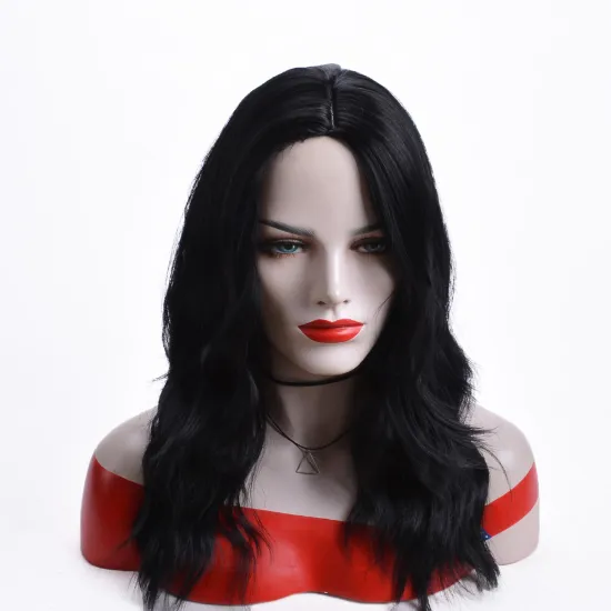 Aishili hot-selling black long nature wave frontal kinky straight wigs synthetic wigs for women
