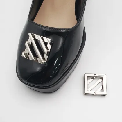 Luxury-Lite Letter-Shaped Zinc Alloy Shoe Buckles