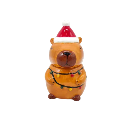 Ceramic Capybara Christmas Storage Jar