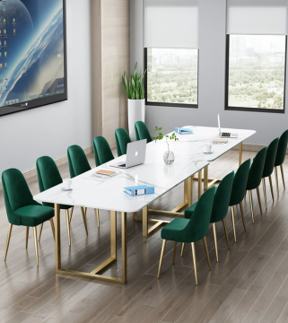 Nordic Marble Conference Table and Chairs for Modern Executive Offices