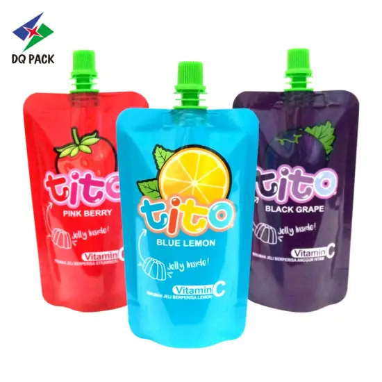 Customized Lamination Plastic Drink Bag Stand Up Baby Food Pouch Juicy Fruit Edible Doypack