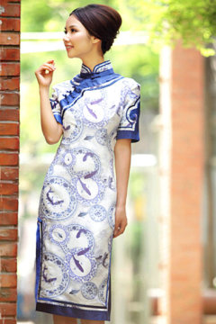 BLue Fish Cheongsam